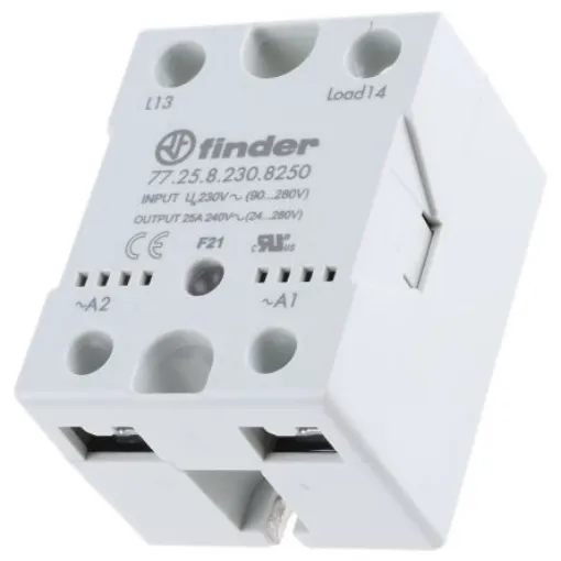 Finder 77 Series Solid State Relay, 25 A Load, Heatsink, 280 V ac Load, 230 V ac Control - 77.25.8.230.8250 product image
