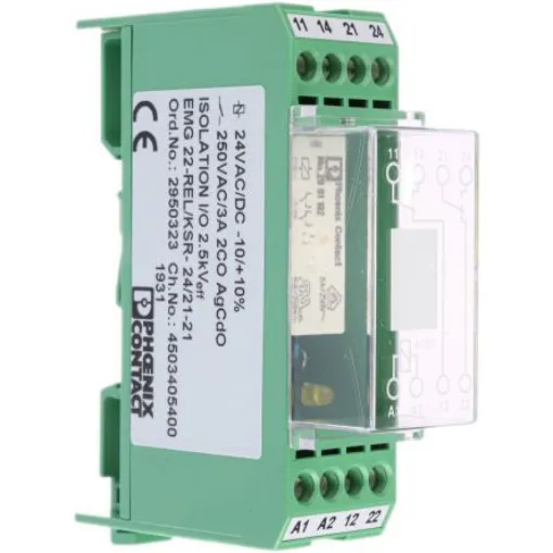 Phoenix Contact EMG 22-REL/KSR- 24/21-21 Series Interface Relay, Chassis Mount, 24V ac/dc Coil, DPDT, 2-Pole - 2950323 product image