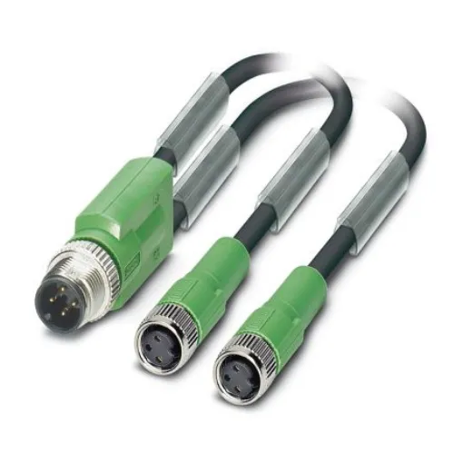 Phoenix Contact Straight Female 3 way M8 x 2 to Straight Male 3 way M12 Sensor Actuator Cable, 600mm - 1671344 product image