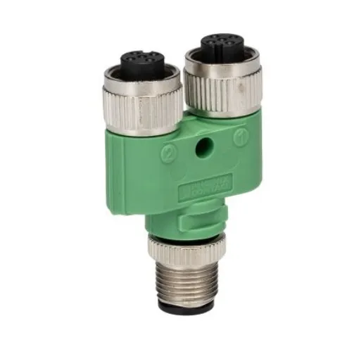 Phoenix Contact Y-Shaped 4 Pole M12 Plug to 4 Pole M12 Socket Adapter - 1683413 product image