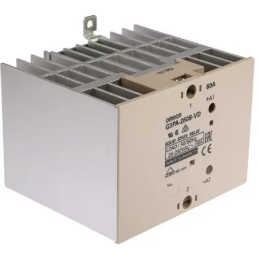 Omron G3PA Series Solid State Relay, 60 A Load, Panel Mount, 264 V Load, 30 V Control - G3PA-260B-VD DC5-24 product image
