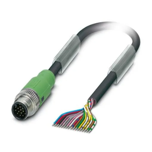 Phoenix Contact Straight Male 17 way M12 to Unterminated Sensor Actuator Cable, 3m - 1555279 product image