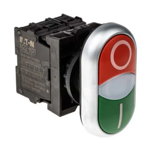 Eaton RMQ Titan M22 Series Illuminated Push Button, Panel Mount, 22mm Cutout, IP66 - 216509 M22-DDL-GR-X1/X0/K11/230-W product image