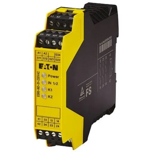 Eaton Electronic Safety Relays ESR5 Emergency Stop Safety Relay, 230V ac, Dual-Channel, 3 Safety Contacts - 119380 ESR5-NO-31-230VAC product image