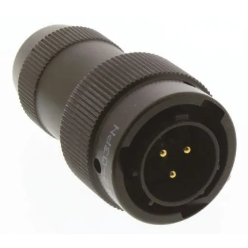 Amphenol Limited, 62GB 3 Way Cable Mount MIL Spec Circular Connector Plug, Pin Contacts,Shell Size 12, Bayonet - 62GB-16J12-03PN product image