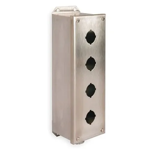 Schneider Electric Stainless Steel Harmony 9001K Push Button Enclosure - 4 Hole 30mm Diameter - 9001KYSS4 product image