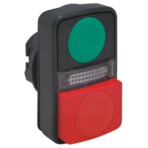 Schneider Electric Harmony XB5 Series Green, Red Momentary Push Button Head, 22mm Cutout, IP66, IP69K - ZB5AW7L3740 product image