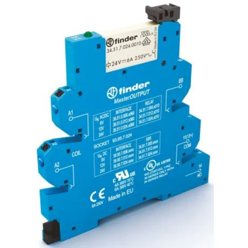 Finder 39 Series Interface Relay, DIN Rail Mount, 110V ac/dc Coil, SPST - 39.51.0.125.0060 product image