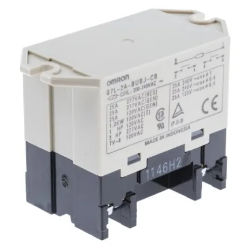 Omron Panel Mount Power Relay, 240V ac Coil, 25A Switching Current, DPST - G7L-2A-BUB-JCB AC200/240 product image