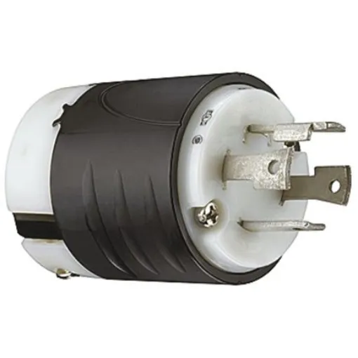 PASS & SEYMOUR USA Mains Plug, 30A Black, White, Cable Mount Nylon Crimp, 125/250 V - L14-30P product image