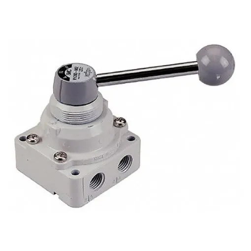 SMC Lever 4/3 Pneumatic Manual Control Valve VH400 Series, NPT 1/2, 1/2in, III B - VH400-N04 product image