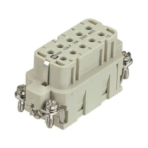 HARTING Heavy Duty Power Connector Insert, 16A, Female, Han A Series, 10 Contacts - 09200103101 product image
