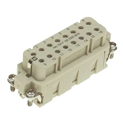 HARTING Heavy Duty Power Connector Insert, 16A, Female, Han-A Series, 16 Contacts - 09200162891 product image