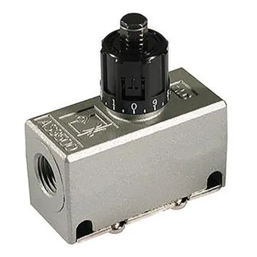 SMC AS Series Threaded Speed Controller, NPT 1/4 Female Inlet Port x NPT 1/4 Female Outlet Port - AS3500-N02 product image