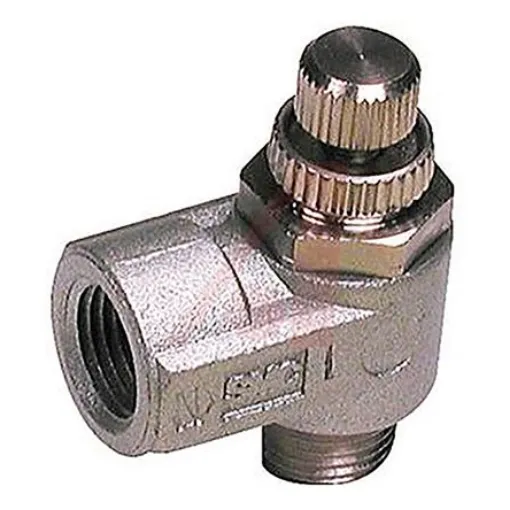 SMC AS Series Threaded Speed Controller, NPT 3/8 Male Inlet Port x NPT 3/8 Female Outlet Port - AS3200-N03-S product image