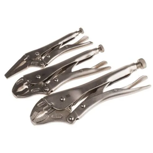 RS PRO 3-Piece Locking Plier Set, 180 mm Overall - 8473762 product image