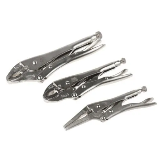 RS PRO 3-Piece Locking Plier Set, 250 mm Overall - 8473768 product image