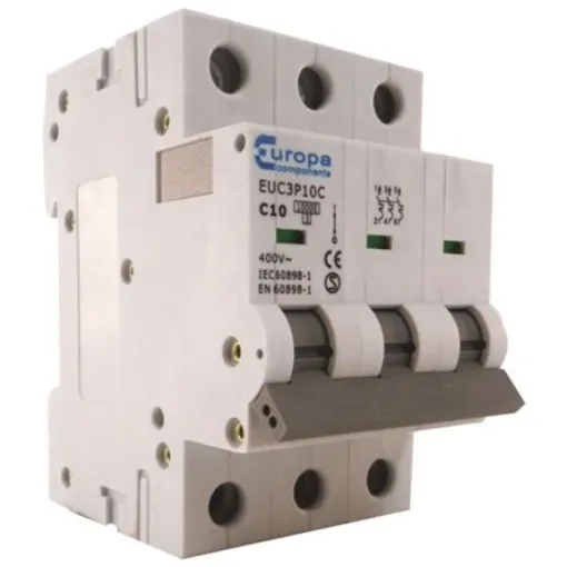 Europa EUC3P EUC MCB, 3P, 25A Curve C, 230V AC, 10 kA Breaking Capacity - EUC3P25C product image