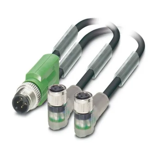Phoenix Contact Straight Male 3 way M12 to Right Angle Female 3 way M8 Sensor Actuator Cable, 3m - 1671441 product image