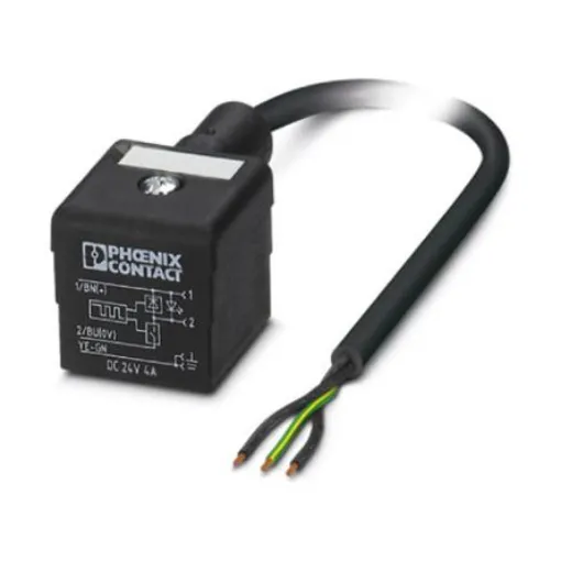 Phoenix Contact Straight Male 3 way DIN 43650 Form A to Unterminated Sensor Actuator Cable, 5m - 1401136 product image