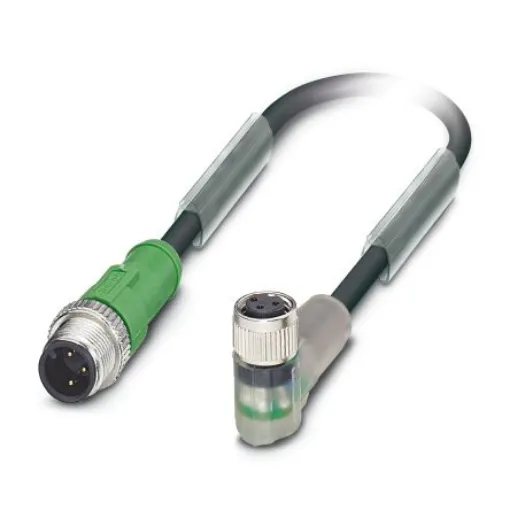 Phoenix Contact Straight Male 3 way M12 to Right Angle Female 3 way M8 Sensor Actuator Cable, 300mm - 1694884 product image