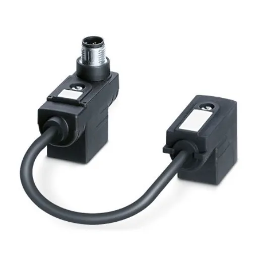 Phoenix Contact Straight Female 4 way DIN 43650 Form B x 2 to Straight Male M12 Sensor Actuator Cable, 150mm - 1458295 product image
