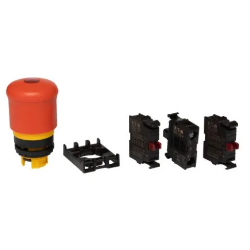 Eaton M22 Series Pull Release Illuminated Emergency Stop Push Button, Panel Mount, 22mm Cutout, 2NC, IP67, IP69K - 73000194 M22-PVL-K02-R product image