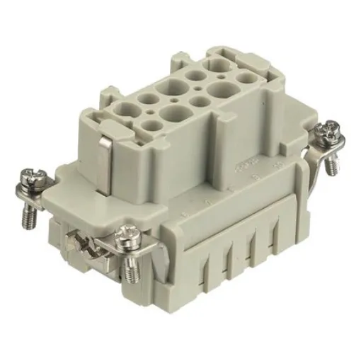 HARTING Heavy Duty Power Connector Insert, 16A, Female, Han E HMC Series, 10 Contacts - 09332102702 product image