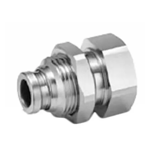SMC Bulkhead Threaded-to-Tube Adaptor, R 1/8 Female to Push In 4 mm, Threaded-to-Tube Connection Style - KQG2E04-01 product image