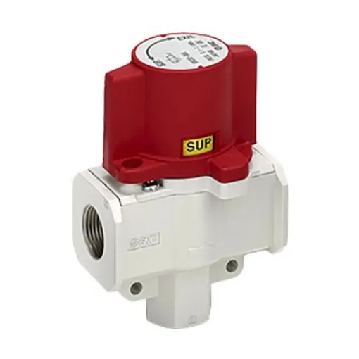 SMC Locking Shut-Off Valve Pneumatic Relay Pneumatic Manual Control Valve VHS30 Series, G 1/4, 1/4in, III B - VHS30-F02A product image