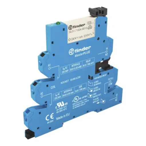 Finder 39 Series Interface Relay, DIN Rail Mount, 240V ac/dc Coil, SPDT, 1-Pole - 39.61.0.240.0060 product image