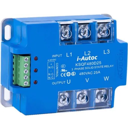 i-Autoc KSQ Series Solid State Relay, 60 A Load, Panel Mount, 530 V ac Load, 32 V dc Control - KSQF480D60 product image