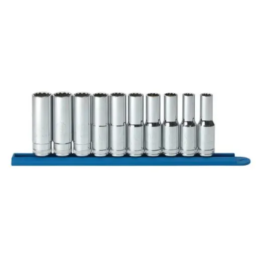 GearWrench 10-Piece Metric 1/2 in Deep Socket Set, 12 point - 80712 product image