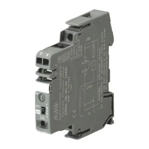 ABB Electronic Circuit Breaker 12A 24V EPD24, DIN Rail Mount - 2CDE601101R2012  EPD24-TB-101-12A product image