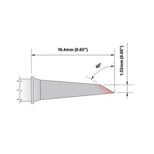 Thermaltronics 1.52 mm Straight Hoof Soldering Iron Tip - M6DS529 product image