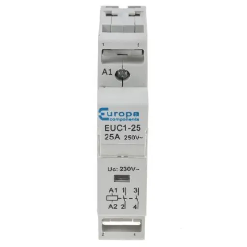 Europa Contactor, 230 V ac Coil, 2-Pole, 25 A, 4 kW, 2NO, 240 V ac - EUC1-25-2P product image