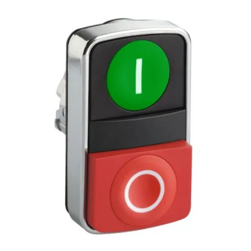 Schneider Electric Harmony XB4 Series Green, Red Momentary Push Button Head, 22mm Cutout, IP67, IP69K - ZB4BL7341 product image