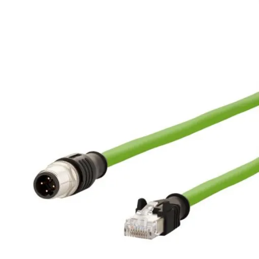 Metz-Connect30064279, 2m Cat5e, Green M12 to Male RJ45 Male, Shielded, Unterminated Polyurethane Sheath product image
