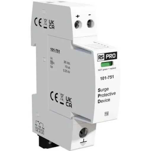 RS PRO Industrial Surge Protector, 20kA, 250 V, DIN Rail Mount - 101751 product image