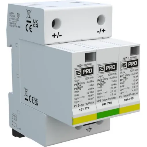 RS PRO Industrial Surge Protector, 40kA, 4.6kV, DIN Rail Mount - 101775 product image