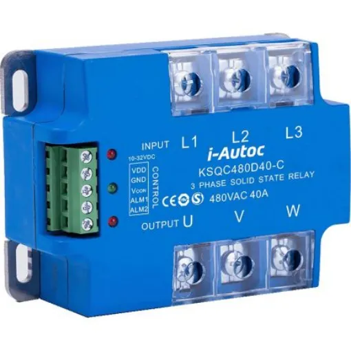 i-Autoc Solid State Relay, 80 A Load, Panel Mount, 530 V ac Load, 32 V dc Control - KSQC480D80-C product image