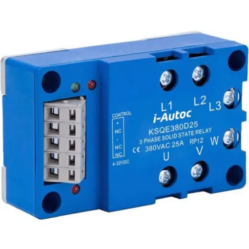 i-Autoc Solid State Relay, 25 A Load, Panel Mount, 440 V ac Load, 32 V dc Control - KSQE380D25 product image