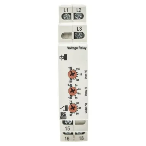 RS PRO Phase, Voltage Monitoring Relay, 3 Phase, SPDT, DIN Rail - 1026137 product image