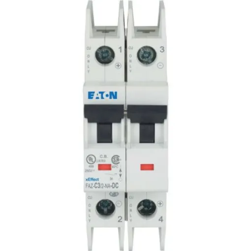 Eaton xEffect xE?ect - FAZ-NA-DC MCB MCB, 2P, 3A Curve C, 500V DC, 10 kA Breaking Capacity - 137250 FAZ-C3/2-NA-DC product image