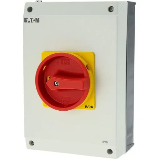 Eaton 3P Pole Surface Mount Isolator Switch - 100A Maximum Current, 50kW Power Rating, IP65 - 207378 P3-100/I5/SVB/HI11 product image
