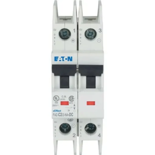 Eaton xEffect xE?ect - FAZ-NA-DC MCB MCB, 2P, 2A Curve C, 440V DC, 10 kA Breaking Capacity - 137239 FAZ-C2/2-NA-DC product image