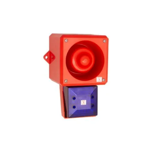 Clifford & Snell YL50 Hi Vis Series Blue Sounder Beacon, 24 V dc, IP66, Wall Mount, 112dB at 1 Metre - YL50/DL/B/25/RF/HV/WR(2) product image