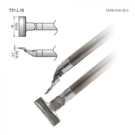 Hakko FX-9705 0.7 mm, 16 mm Soldering Iron Tip for use with FX-9705 - T51-L16 product image