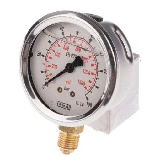 WIKA G 1/4 Analogue Pressure Gauge 100bar Bottom Entry 63mm Outside Diameter - 9626935 product image