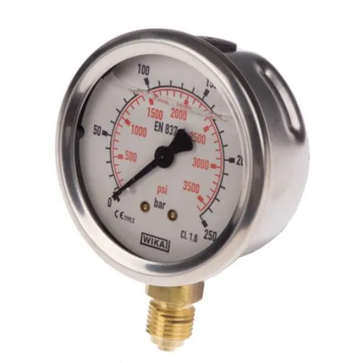 WIKA G 1/4 Analogue Pressure Gauge 250bar Bottom Entry 63mm Outside Diameter - 9626951 product image